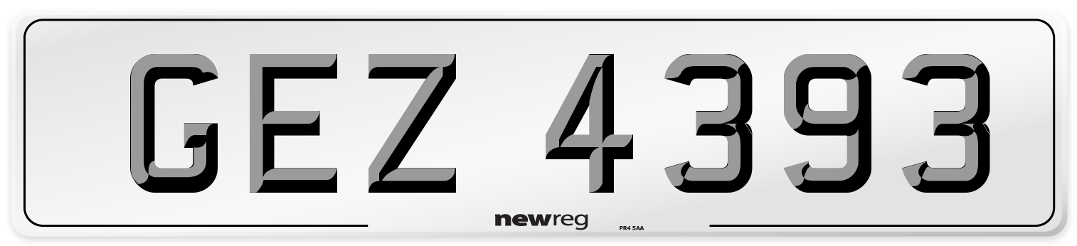 GEZ 4393 Number Plate from New Reg